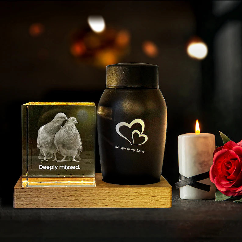 Pet 3D Crystal Personalized with Urn - Elegant Memorial Set for Beloved Pets AB Crystal Collection