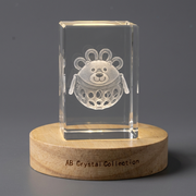3D Crystal Sculpture of a Rattle Toy | Unique 3D Engraved Keepsake Gift