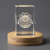 3D Crystal Sculpture of a Rattle Toy | Unique 3D Engraved Keepsake Gift