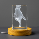 Pointing Down 3D Engraved Crystal Gift – Unique Decorative Symbol