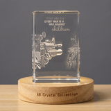 "Every War is a War Against Children" - Inspiring Peace Quote 3D Engraved Crystal Gift - Custom Award From A&B Crystal Collection