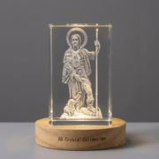 St. Roch 3D Engraved Crystal - A Reverent Gift for the Faithful