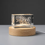 Stunning Basilisk Dragon 3D Engraved Crystal Gift