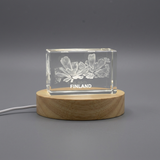 Pistia : Unique Plants 3D Engraved Crystal Gift - Custom Award From A&B Crystal Collection