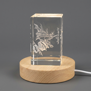 Mexican Poppies 3D Engraved Crystal Gift