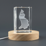 Liechtenstein 3D Engraved Crystal Trophy Award Keepsake Gift with LED Base – Recognition of Elegance