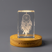 Dreamcatcher Crystal Charm | Intricate 3D Engraved Dream Symbol Gift