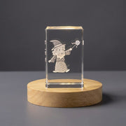 3D Laser Engraved 3D Engraved Crystal Wizard Figurine — Made in Canada