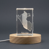 Peru 3D Engraved Crystal Trophy Award Recognition - Unique Keepsake Gift Decor & Collectible - Custom Award From A&B Crystal Collection