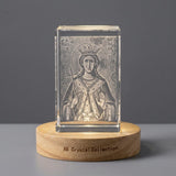 St. Barbara — 3D laser-engraved crystal keepsake, Made in Canada