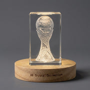 Saudia Football Trophy 3D 3D Engraved Crystal — Made in Canada
