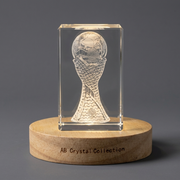 Saudia Football Trophy 3D Crystal - Beautifully Engraved Crystal Replica Trophy