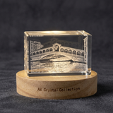 Rialto Bridge 3D Engraved Crystal | Elegant Architectural Gift