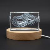 3D Engraved Crystal  | Green Anaconda Snake