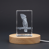 3D Crystal Alexandrine Parrot Sculpture - A Feathered Masterpiece - Custom Award From A&B Crystal Collection