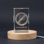 No Parking Traffic Sign 3D Engraved Crystal — Made in Canada