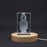Tyet Egyptian Symbol — 3D laser-engraved crystal keepsake, Made in Canada