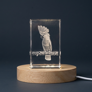 3D Crystal Alexandrine Parrot Sculpture - A Feathered Masterpiece