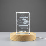 Eswatini 3D Engraved Crystal Trophy Award — Made in Canada - Custom Award From A&B Crystal Collection