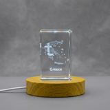 Grèce 3D Grèce Crystal 3D Crystal gravé Crystal / Cadeau / Décor / Collectible / Souvenir