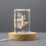 Quebec 3D Engraved Crystal Trophy Award Keepsake with LED Base - Elegant Recognition Gift - Custom Award From A&B Crystal Collection