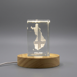 Finlande 3D Gravure Crystal 3D Crystal gravé Crystal / Gift / Decor / Collectible / Souvenir