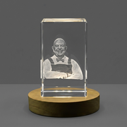 James Beard 3D Engraved Crystal - Godfather of American Cuisine