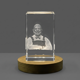 James Beard 3D Engraved Crystal - Godfather of American Cuisine