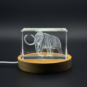 Woolly Mammoth 3D Engraved Crystal Gift
