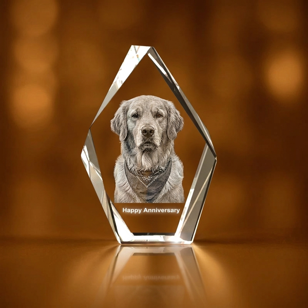 Large Iceberg 3D Pet Crystal Photo Gift - Custom Award From A&B Crystal Collection
