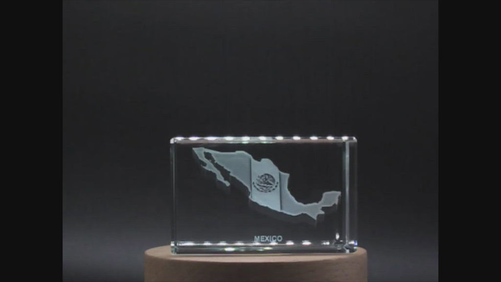 Mexico 3D Engraved Crystal 