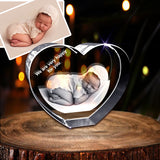Personalized Photo Gifts Heart Large Without LED Base A&B Crystal Collection