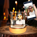 Personalized 3D Crystal Photo Gifts - Made in Canada Rectangle Medium With LED Base A&B Crystal Collection