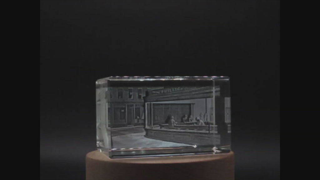 Nighthawks  3D Engraved Crystal 