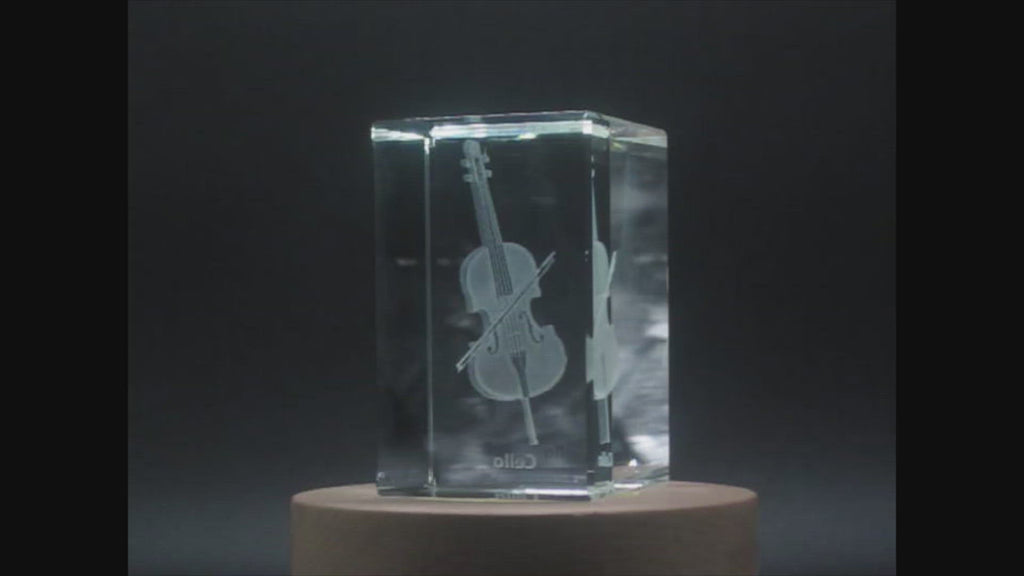 Cello 3D Engraved Crystal 