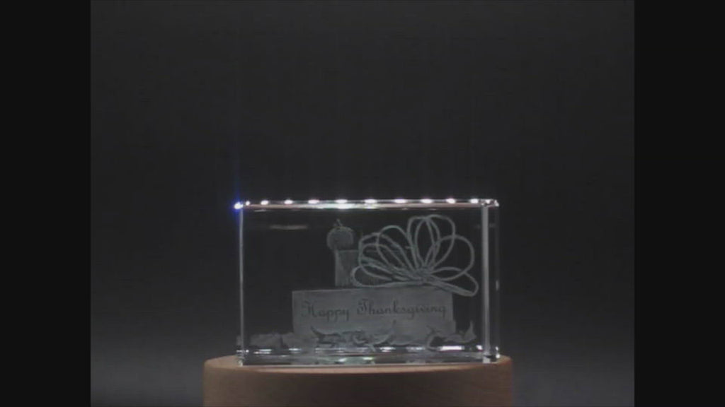 Thanksgiving 12 3D Engraved Crystal 