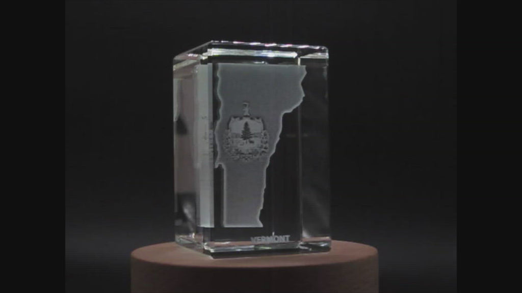 Vermont 3D Engraved Crystal 
