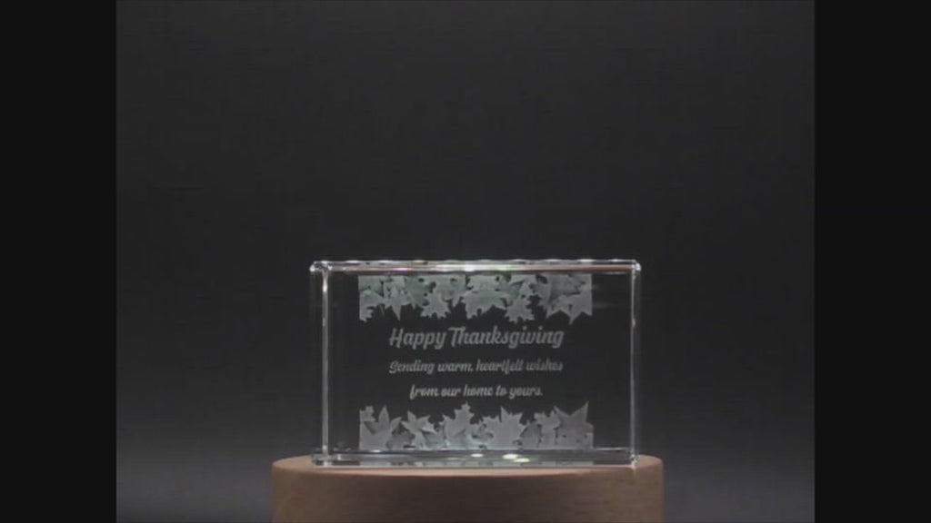 Thanksgiving 6 3D Engraved Crystal 