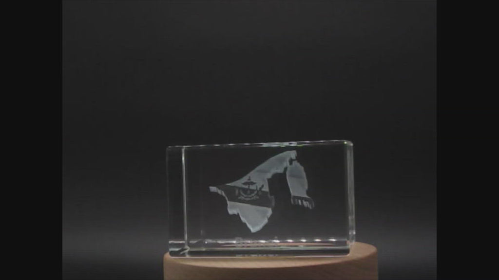 Brunei 3D Engraved Crystal 