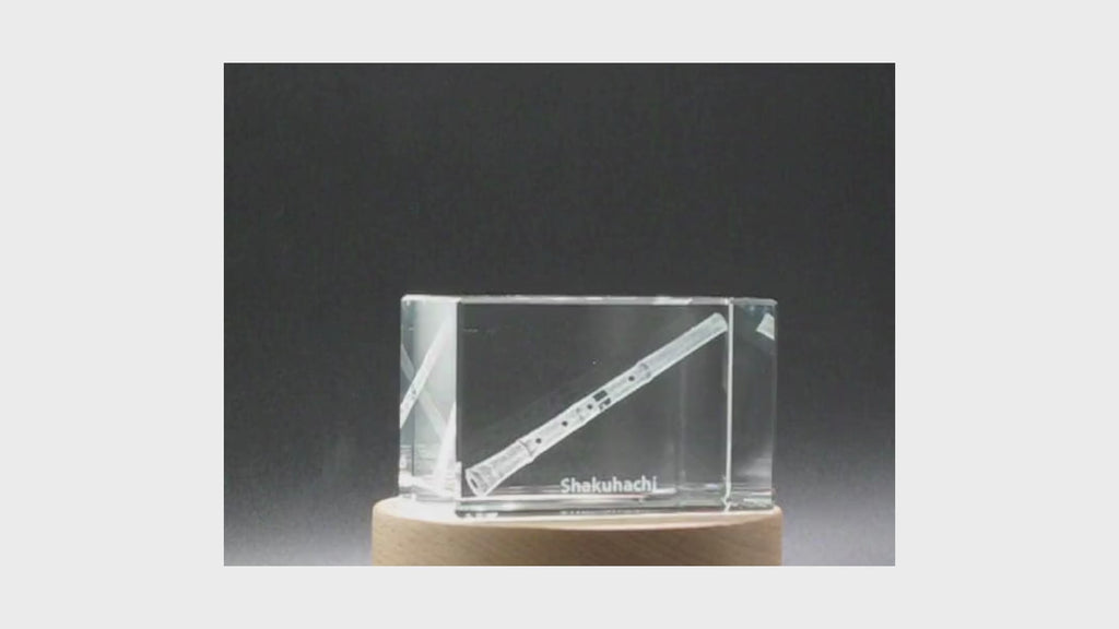Shakuhachi 3D Engraved Crystal 