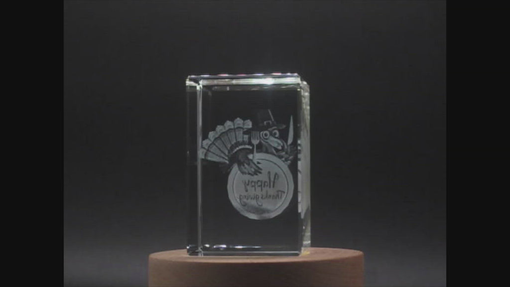 Thanksgiving 2 3D Engraved Crystal 