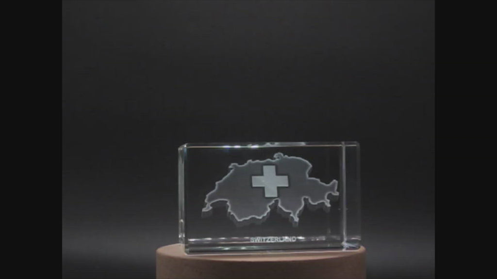 Switzerland 3D Engraved Crystal 