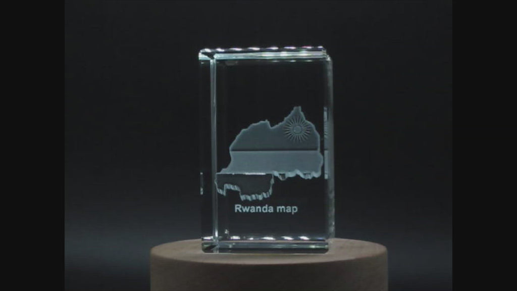 Rwanda 3D Engraved Crystal 