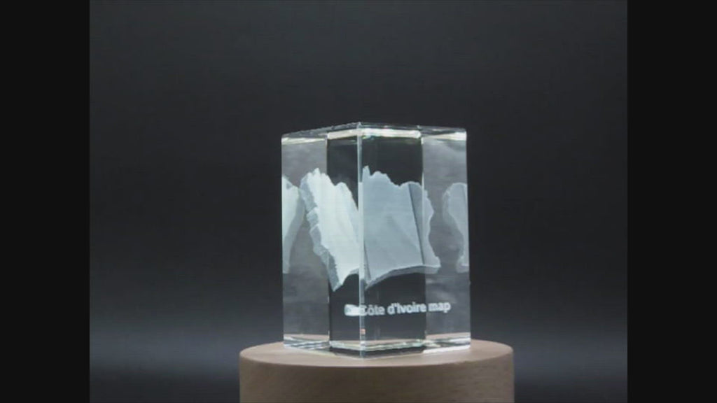 Côte d'Ivoire 3D Engraved Crystal 