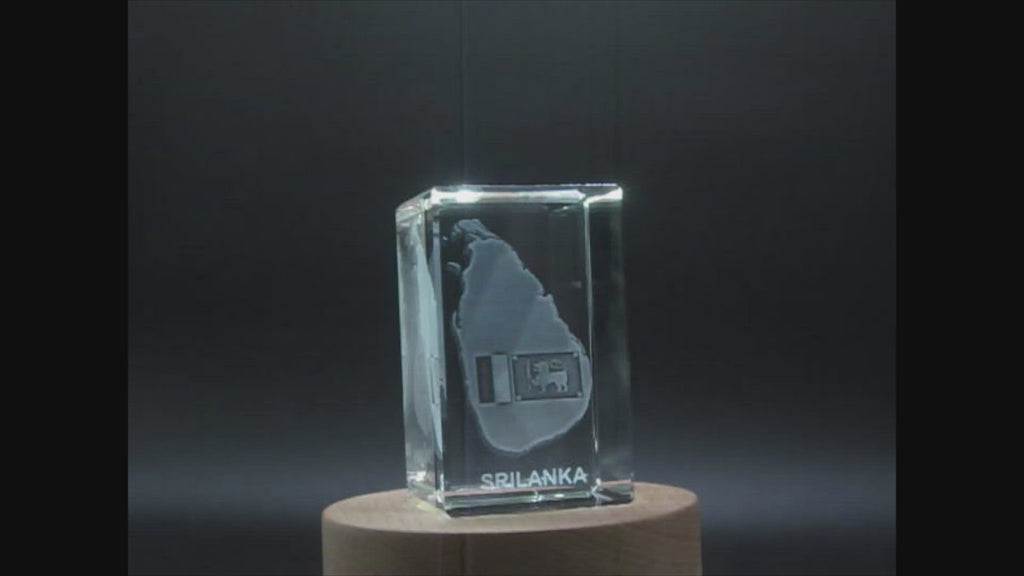 Sri Lanka 3D Engraved Crystal 