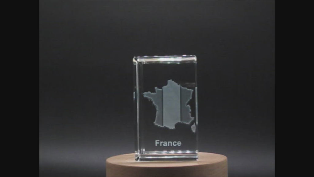 France 3D Engraved Crystal 