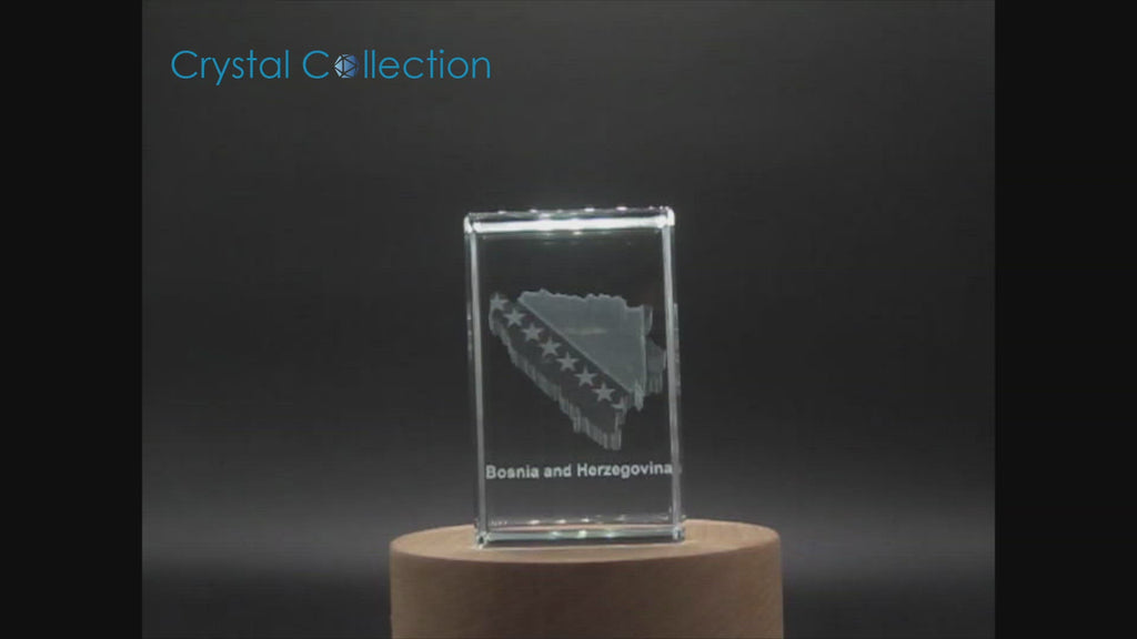 Bosnia and Herzegovina 3D Engraved Crystal 