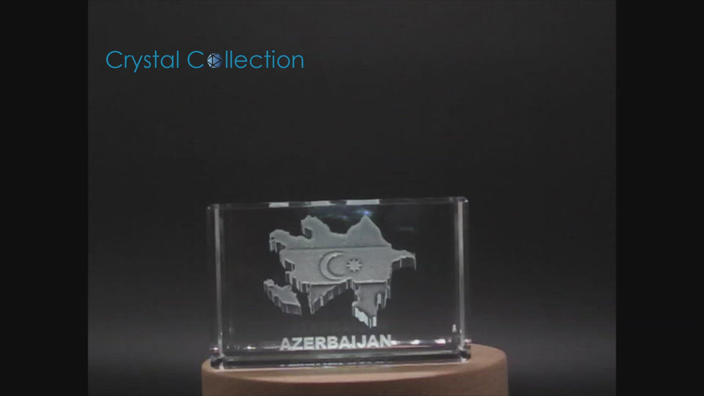 Azerbaijan 3D Engraved Crystal 