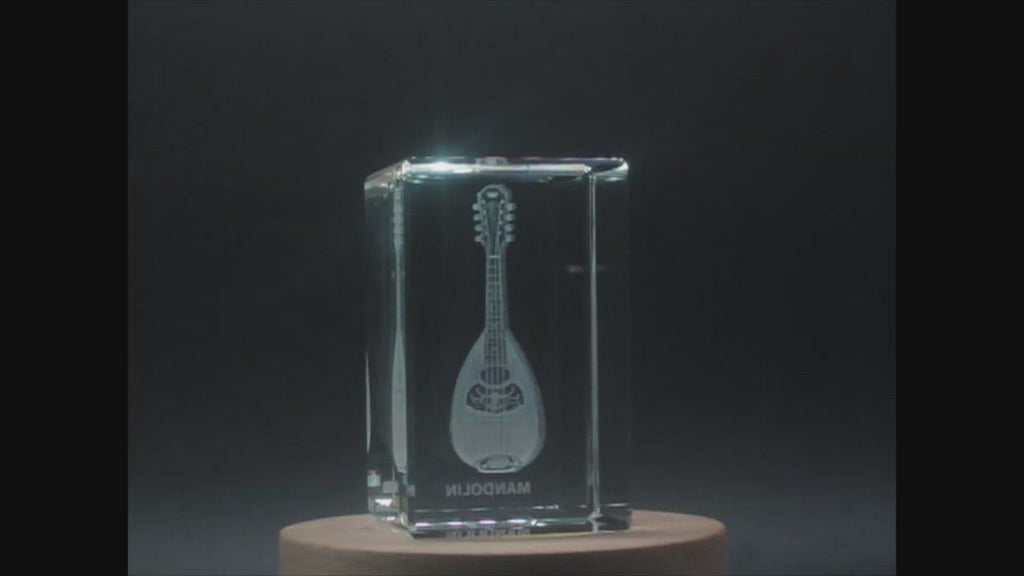 Mandolin 3D Engraved Crystal 