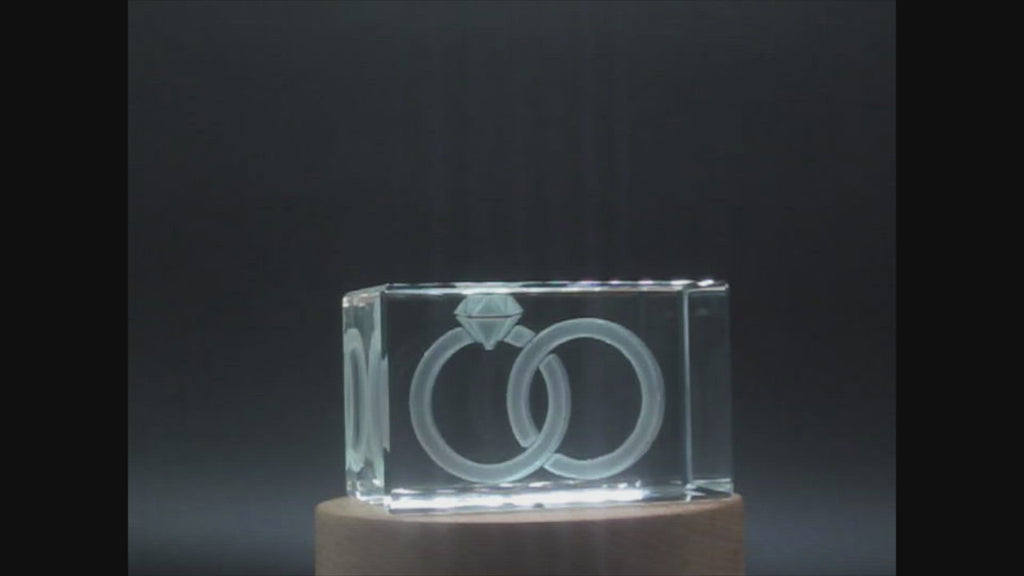 Bonded Wedding Rings 3D Engraved Crystal 